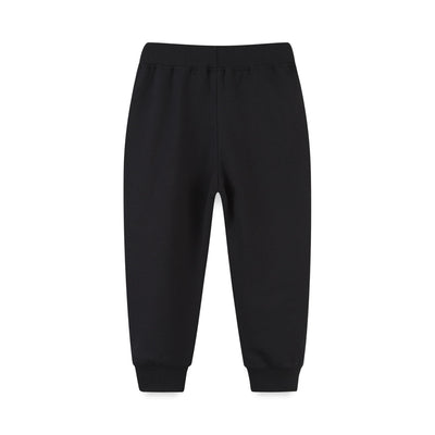 AMIYAN Toddler Boys 100% Cotton Sweatpants Active Soft Joggers Pants with Decorative Drawstring Black 5T