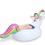 Jasonwell Big Inflatable Unicorn Pool Float Floatie Ride On with Fast Valves Large Rideable Blow Up Summer Beach Swimming Pool Party Lounge Raft Decorations Toys for Kids Adults