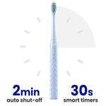 7AM2M Sonic Travel Electric Toothbrush for Adults & Kids, Travel Case&2 Brush Heads, Battery Powered Sonic Toothbrush, Compact Design for Daily/Travel Use-Blue