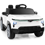Costzon Ride on Car, 12V Licensed Chevrolet Truck, Kids' Electric Vehicles with Remote Control, Rear Storage, Music, USB, Lights & Spring Suspension, Kids Car Toy for Aged 3+ (Truck, White)