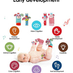 dearlomum Baby Play Mat Baby Gym,Funny Play Piano Tummy Time Baby Activity Mat with 5 Infant Sensory Baby Toys & 4 Wrist Rattle Socks, Boy & Girl Gifts for Newborn Baby 0 to 3 6 9 12 Months(Pink)