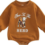 Baby Girl Boy Crewneck Sweatshirt Long Sleeve Romper Oversized Sweater Bodyusuit Pullover Tops Clothes