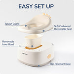 usbettas 3 in 1 Potty Training Toilet, Dinosaur Toddler Potty Training Seat for Boys Girls with Comfortable Cushion, Easy-to-Clean and Anti-Slip Potty Training Step Stool for Toilet (Beige)