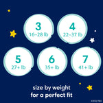 Pampers Overnight Diapers - Swaddlers Overnights - Size 6, 72 Count, Disposable Baby Diaper, Night Time Leak and Skin Protection