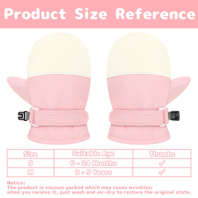 Olreco Toddler Snow Gloves Baby Mittens 6-12 Months Toddler Mittens 18-24 Months Toddlers Waterproof Gloves 2T Baby Girl Mitten