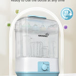 Grownsy Adjustable 4 in 1 Large Bottle Sterilizer and Dryer, 8 Bottles Capacity,Electric Steam Baby Bottle Sterilizer, Sanitizer for Baby Bottles & Pacifiers, Breast Pump Parts Blue