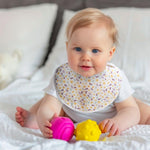 lazyrhino Soft and Absorbent Baby Bibs,Flower Pattern,Adjustable,unisex,Pack of 7 (multi02)