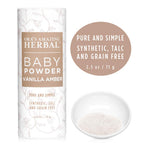 Ora's Amazing Herbal, Talc Free Baby Powder, Cornstarch Free Clay Based Powder, Real Vanilla Amber Natural Scent