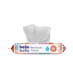Hello Bello Premium Wipes, Designed for Sensitive Skin with Chamomile & Aloe Extracts, Flower Pop (12 Resealable Packets = 720 Total Wipes)