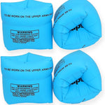 10Leccion 2 Pack Inflatable Arm Floaties for Toddlers, Blow up Water Wings for Kids, Swimming Arm Bands Floatation for Children and Adults 30-150LBS(Blue and Orange)