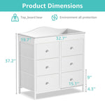 BOLUO Changing Table Dresser with 6 Fabric Drawers, Baby Dresser with Changing Table Top Diaper Changing Station with Storage for Nursery Modern