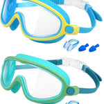 Rantizon Swim Goggles 2 Pack, Wide View Anti Fog&UV Swimming Goggles for Audlt, No Leaking Summer Gifts for Men Women Kid