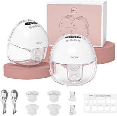 NCVI breast pump set with components on a white background