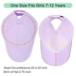 Girls Criss Cross Ponytail Hat Mesh Baseball Cap Kids Quick Dry Ponycap Hats Outdoor Summer Sports Hat Age 7-12