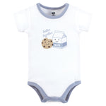 Hudson Baby Infant Boys Bodysuit, Short and Sock, Milk And Cookie Better Together, 12-18 Months
