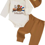 My First Valentines Baby Boy Outfit Lover Boy Long Sleeve Romper Pants Hat Newborn Infant Onesie Clothes Outfits