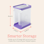 Lansinoh Breastmilk Storage Container with Quick-Freeze Tray, Stores up to 10 Breast Milk Bags, Made Without BPA/BPS, Freeze Bags Vertically and Horizontally, Includes 5 Milk Bags