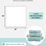 HIPHOP PANDA Baby Washcloths, Rayon Made from Bamboo - 2 Layer Ultra Soft Absorbent Newborn Bath Face Towel - Reusable Baby Wipes for Delicate Skin - Green, 6 Pack