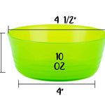 Cuddly Hippo Kids Plastic Dinnerware Set of 6 Multi Color Bowls - Reusable, BPA-Free, Dishwasher Safe and Microwaveable