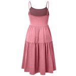 GINKANA Maternity Sleeveeless Swing Dress Knee Length Maternity Spaghetti Strap Dresses Maternity Swing Dress for Daily Wearing,Rose,S