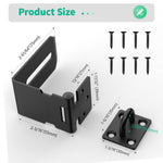 YogePote 90 Degree Hasp Latch, Heavy Duty 304 Stainless Steel Padlock Hasp Lock for Right Angle File Cabinet, Desk Drawer, Tool Box, Mailbox, Bookcase (Black-2pcs)