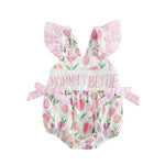 Xiaodriceee Newborn Baby Girl Summer Clothes Letter Embroidery Fly Sleeve Romper Bodysuit Cute Mamas Girl Baby Clothes(B-Pink, 0-3 Months)