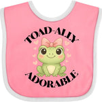 inktastic Girls Cute Toadally Adorable Frog Baby Bib