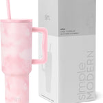 Simple Modern 40 oz Trek Tumbler with Handle and Straw Lid | Cup Holder Friendly Insulated Stainless Steel Travel Mug | Almond Birch