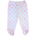 123 Bear 100% Cotton Baby Pants with Footies 100% Cotton Unisex Boys Girls (6-9 Months, 4-Pack Pink Pr)