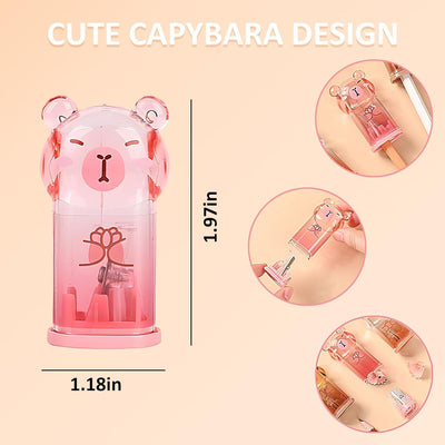 4Pcs Cute Capybara Retractable Eraser and Capybara Pencil Sharpener,Capybara Cute Birthday Christmas Gifts Set for Kawaii Office School Home Supplies