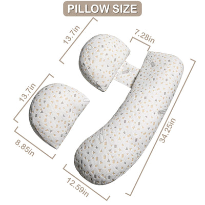 Oskeray Pregnancy Pillow for Sleeping, Maternity Pillow Support for HIPS, Backs, Legs, Maternity Pillow with Detachable and Adjustable Pillow Cover