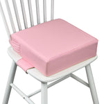 Booster Seat for Kitchen Chair (PU Material),Toddler Booster Seats for Dining Table Portable for Travel Camping Eating Double Safe Straps Non-Slip Bottom (Pink)