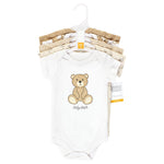 Hudson Baby Unisex Baby Cotton Bodysuits, Teddy Bears 5-Pack, 0-3 Months