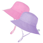 Zando Kids Sun Hat UPF 50+ Girls Sun Adjustable Bucket for Beach Breathable Sun Hats for Girls Summer Bach 4-8T Purple & Pink 4-8 Years