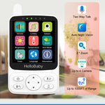HelloBaby No WiFi Baby Monitor with Voice-Activated Night Vision,4" IPS Camera and Audio, 2-Way Talk and PTZ, 26H Battery and 1000ft Range, Portable for Nursery and Travel