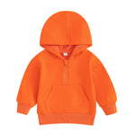 Ledy Champswiin Unisex Baby Boy Girl Clothes Hooded Sweatshirts Solid Color Long Sleeve Hoodies Toddler Top (0-6 Months, Orange)