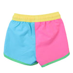 RUGGEDBUTTS Boys UPF50+ Sun Protection Dolphin Hem Swim Trunks - Neon Color Block, 3T