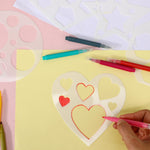 12 Pcs Drawing Stencil Geometric Stencils Circle Square Heart Star Template Set for Painting Basic Shape Tracing Stencils Simple Drawing Stencils for Classroom Painting DIY Craft