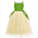TYHTYM Princess Tiana Costume Girls Princess and the Frog Cosplay Dress Up Fancy Gown Toddler Holiday Birthday Party (Green, 3-4Y)