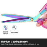 SCAIKTIG Acrylic Scissors Set, Office Scissors for Desk Heavy Duty, Pink Clear Comfort-Grip Handles and Titanium Coated Blades, Sharp Scissors all Purpose for Sewing, Art, Craft, School, Home Supplies