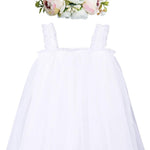 BGFKS Layered Tulle Tutu Dress for Toddler Girls,Baby Girl Rainbow Tutu Princess Skirt Set with Flower Headband.