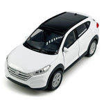 1:36 Scale Tucson Toy Car Model Metal Diecast SUV Toy Vehicle, Doors Open Pull Back, Toys for Boys 3 4 5 6 7 Year Old Toddler Kids Gifts, Men Collection, Home Office Décor Cake Topper, White