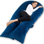 Meiz Pregnancy Pillow, Pregnancy Body Pillow, Pregnancy Pillows for Sleeping, 65" Maternity Body Pillow for Pregnant Women with Velvet Cover, Blue