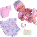 8 piece Layette Baby Doll Gift Set | JC Toys - La Newborn Nursery | 14" Life-Like Doll w/ Accessories | Pink | Ages 2+