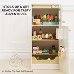 Le Toy Van – Wooden Stand Alone Fridge Freezer Set | Grand Free Standing Refrigerator & Freezer with Accessories Pretend Play Set – Suitable for 36+ Months