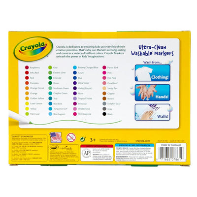 Crayola Ultra Clean Fine Line Washable Markers (40ct), Colored Markers for Kids, Fine Tip, Coloring Book Art Supplies, Gifts for Kids, Ages 3, 4, 5