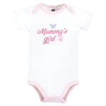Hudson Baby Infant Girl Cotton Bodysuits, Mommys Girl Butterfly, 12-18 Months