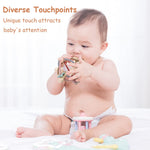 AULEGE Baby Teething Toy for Babies 3-12 Months, Silicone Baby Teether Toys with Rattle, Rattle Sensory Teether Toy, Baby Chew Toys for Teething Relief, BPA Free, Beige