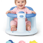 Baby Bath Seat for Babies 6 Months & Up - Bathtub Seats for Babies with 3 Baby Bath Toys, Non-Slip, Comfortable, Infant Bath Essentials-Blue