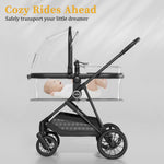 Lite 2.0 Baby Stroller with Bassinet Mode, 2-in-1 Foldable Infant Stroller with Reversible Seat and UPF 50+ Canopy, Black